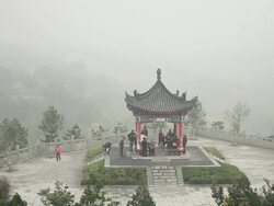 MS HA People do do morning exercise in park/hancheng,shaanxi,China Stock Footage