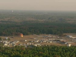 WS AERIAL Shot of Savannah River Nuclear sites (four inactive) / South Carolina, United States Stock Footage