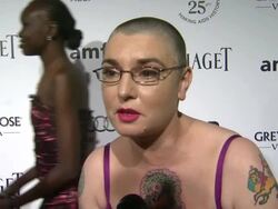 INTERVIEW: Sinead O'Connor on what we can expect from her performance at the amfAR's Inspiration Gala at Los Angeles CA.  Stock Footage