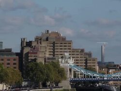Views of iconic Tower Bridge Stock Footage