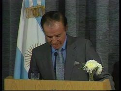 ARGENTINA: PRESIDENT MENEM 3RD TERM PRESS CONFERENCE News Clip