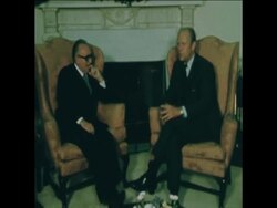 SYND 24 9 75 ITALIAN FOREIGN MINISTER MARIANO RUMOR MEETS PRESIDENT FORD IN THE WHITE HOUSE News Clip