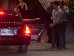 Erika Ervin arrives at the after party for American Horror Story: Freak Show in Hollywood Stock Footage