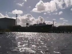 MS Boat in dry dock / Ostend, Flanders, Belgium Stock Footage