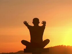 PAL: Yoga At The Sunset Stock Footage