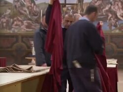 Papal Conclave preparation in Sistine Chapel News Clip