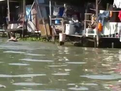 Climate Change, Flooding, Poverty: Living at Sea Level Stock Footage