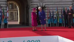 The Queen and Prince Philip at Commonwealth Relay News Clip