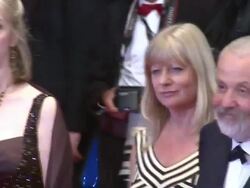 Mike Leigh, Lesley Manville, Ruth Sheen at the Another Year Premiere: Cannes 2010 Film Festival at Cannes . (Footage by WireImage Video/GettyImages) Stock Footage