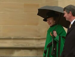 Princess Anne arrives at St George's Chapel News Clip