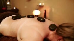 Alternative healing with lastone therapy massage Stock Footage