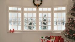 Christmas Tree in front of the Window | Loopable - 4K Stock Footage