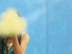 Young woman celebrating holi festival Stock Footage