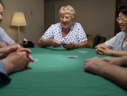 Senior Woman Deals Cards Stock Footage