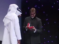 Amitabh Bachchan Lifetime Achievement Award: Dubai International Film Festival 2009 Stock Footage