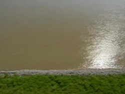 AERIAL WS View of bank of mississippi river / New Orleans, Louisiana, United States Stock Footage