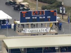 WS AERIAL ZO View of Wallace Wade Stadium / North Carolina, United States Stock Footage