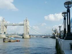 London Tower Bridge And The Queen's Walk (4K/UHD to HD) Stock Footage