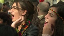 CLEAN : French Kurds protest IS offensive in Kobane News Clip