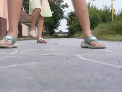 Hop scotch in schoolyard Stock Footage