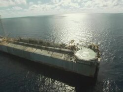Helipad on oil tanker, Australia Stock Footage