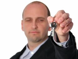 Man showing keys Stock Footage