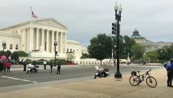 CLEAN : LGBT activists gather outside US Supreme Court as it sets to take on gay and transgender rights in the workplace News Clip