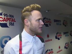 INTERVIEW - Olly Murs on playing at Wembley Stadium, and XFactor at Capital FM Summertime Ball with Vodafone on 6th June, 2015 in London, England. Stock Footage