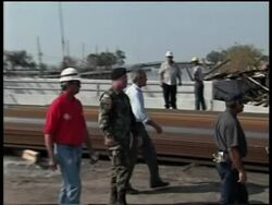 Bush comments on his tour of disaster area News Clip