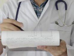 Close-up of a  doctor using stethoscope Stock Footage