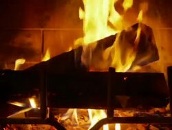 CU, Logs burning in fireplace, Atlanta, Georgia, USA Stock Footage