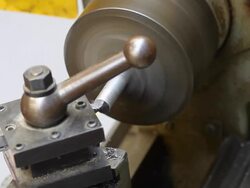 Facing off using a metal lathe Stock Footage