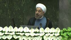 Swearing in of new Iranian president Hasan Rouhani, reax News Clip