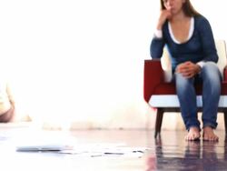 Relationship difficulties couple seperated over bills Stock Footage