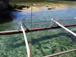 HD Video of Pirogue on Pines Island, New caledonia Stock Footage