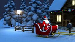 Santa Claus Riding On Sledge Stock Footage