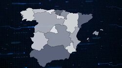 Spain network map Stock Footage