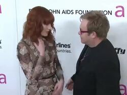 Florence Welch, Sir Elton John at the 19th Annual Elton John AIDS Foundation Academy Awards Viewing Party at West Hollywood CA. (Footage by WireImage Video/GettyImages) Stock Footage