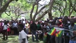 CLEAN : Zimbabweans gather for anti Mugabe protest in Harare News Clip