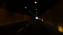 Drive through tunnels in Italy Stock Footage