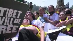 CLEAN : Protests mark Tibet Uprising Day in India Nepal News Clip