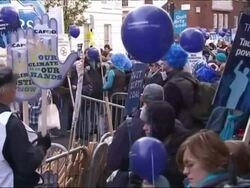 Climate Change demonstration in London Stock Footage