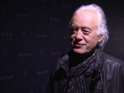 INTERVIEW: Jimmy Page on John Varvatos, fashion style of rock stars these days, his plans for the future and Robert Plant talking about Led Zeppelin getting back together at John Varvatos -European Store Launch Stock Footage