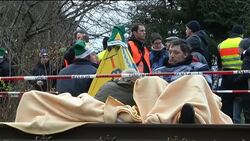 Police try to remove anti-nuclear demonstrators chained to railway News Clip