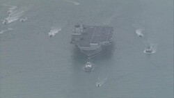 HMS Queen Elizabeth in Portsmouth Aerials News Clip