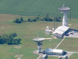  WS AERIAL ZI ZO View of Naval Radar and Tracking Station / Virginia, United States Stock Footage