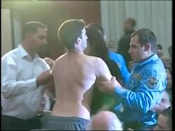 Greenpeace interrupt Peres speech CONTAINS NUDITY News Clip