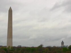 Washington monument and Post office tower Stock Footage