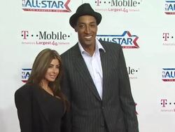 Larsa Pippen (L) and Scottie Pippen at the T-Mobile Magenta Carpet At The 2011 NBA All-Star Game at Los Angeles CA. (Footage by WireImage Video/GettyImages) Stock Footage