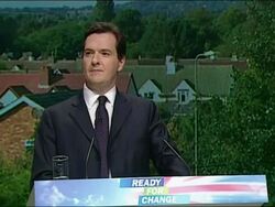 George Osborne, Shadow Chancellor, speech to The Conservative Party Conference 2009 Stock Footage